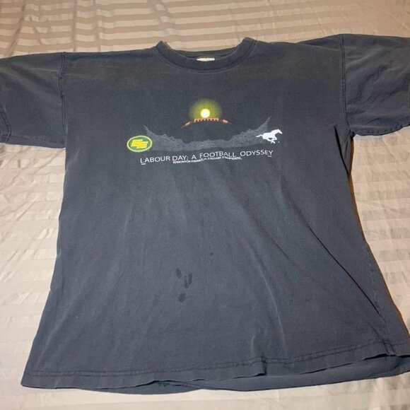 Labour Day Edmonton Eskimo Vs Calgary Stampeders Vintage Shirt Size XL - Picture 1 of 10